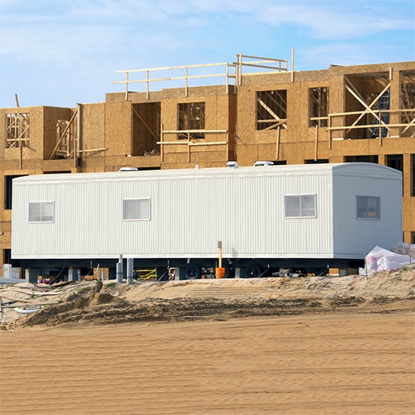 we offer a variety of construction trailers including office trailers, storage trailers, and restroom trailers